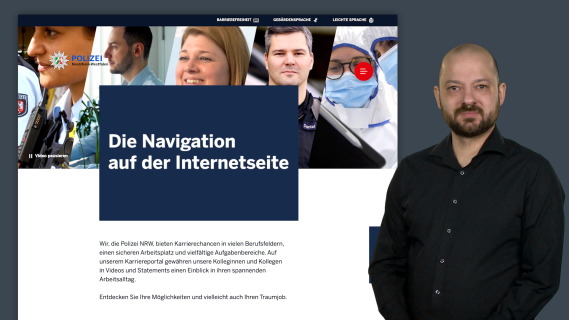 Erklärvideo in Gebärdensprache: Die Seiten-Navigation